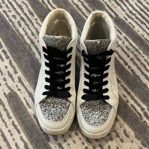Circus by Sam Edelman Women's Silver Glitter High-Tops